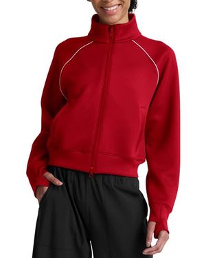 Beyond Yoga Piping Detail Bomber Jacket - Red