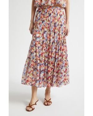 Cinq À Sept Harper Wildflower Tiered Maxi Skirt - Multicolor