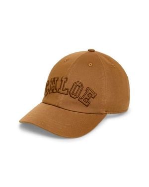 Chloé Signature Logo Embroidered Adjustable Baseball Cap - Brown