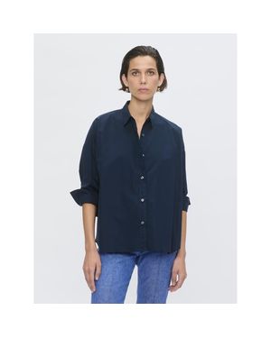 Callas Milano Sirene Poplin Shirt With Silk Twill Milano Print Scarf - Blue