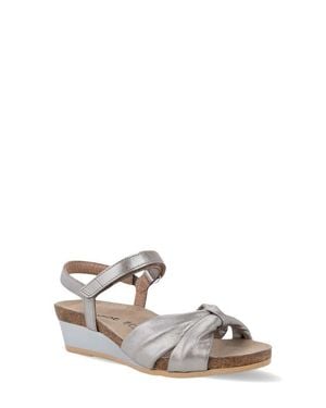 Naot Madame Ankle Strap Platform Wedge Sandal - White