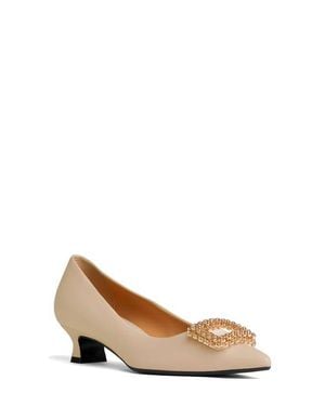 Beautiisoles Elsie Pointed Toe Pump - Natural