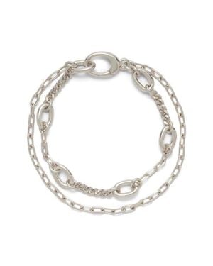 Lady Grey Jewelry Dual Chain Bracelet - White