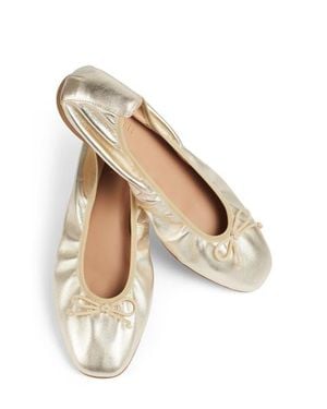 LK Bennett Trilly Metallic Ballet Flat - Natural