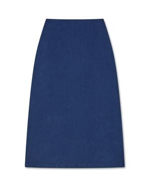 VIR VITA Philippine Maxi Linen Skirt - Blue