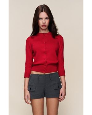 GUIZIO Emelie Wool Cardigan - Red