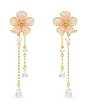 LA MENO Peach Blossom Drop Earrings - White