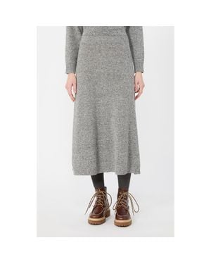Weekend by Maxmara Wool & Silk Midi Skirt - Gray