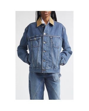 JW Anderson Corduroy Collar Denim Trucker Jacket - Blue