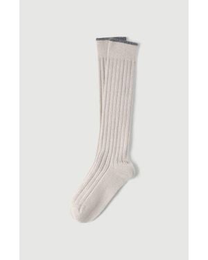 Brunello Cucinelli Cashmere Rib Knit Socks - White