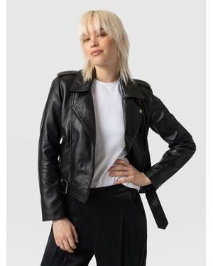 Saint + Sofia Luther Leather Jacket - Black