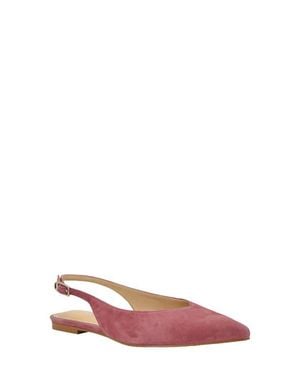 Guess Dorazio Slingback Pointed Toe Suede Flat - Pink