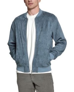 7 Diamonds Evolution Faux Suede Bomber Jacket - Blue