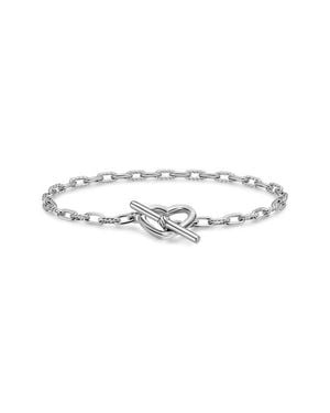 David Yurman Dy Madison Sterling Heart Toggle Chain Bracelet, 3Mm - Metallic