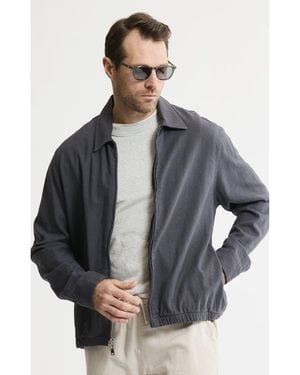 Jachs New York Linen Blend Zip Up Jacket - Gray