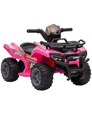 Aosom Kids Electric Atv, 6V, 4-Wheel, Music - Pink