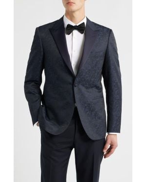Canali Siena Contemporary Fit Paisley Dinner Jacket - Blue