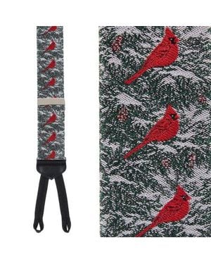 Trafalgar The Snowy Virginia Nightingale Silk Formal End Suspenders - Green