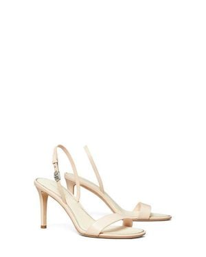 Tory Burch Double T Buckle Slingback Sandal - White