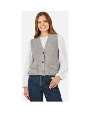 Yumi' Knitted Pullover Waistcoat - Gray