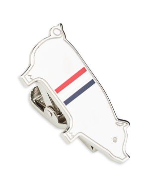 Thom Browne Pig Sterling & Enamel Tie Clip - Metallic
