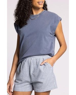 Thread & Supply Juno Stretch Cotton Tank Top - Blue