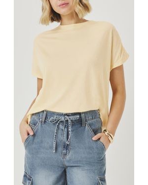 Splendid Rebecca Shirred Sleeve Cotton Blend T-Shirt - Blue