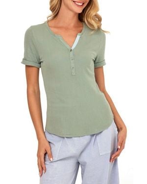 Threads For Thought Akia Feather Rib T-Shirt - Green