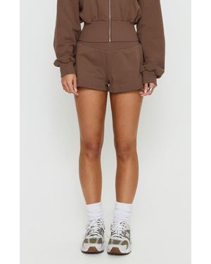 Princess Polly Daybreak Rib Waist Shorts - Brown