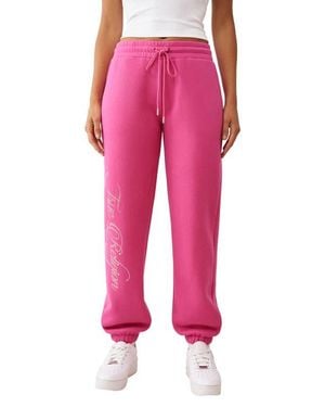 TRUE RELIGION Crystal Boyfriend Sweatpants - Pink