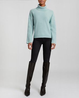 Santorelli Dana Cowl Neck Sweater With Bell Sleeves - Blue