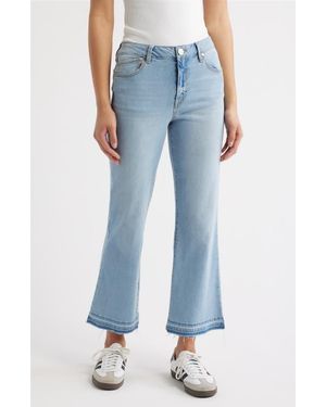 1822 Denim Release Hem High Waist Demi Bootcut Jeans - Blue
