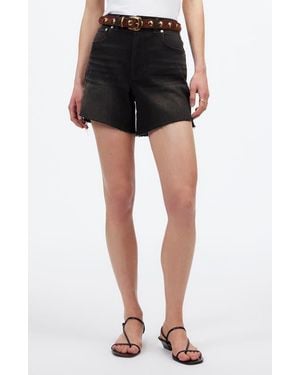 Madewell The Perfect Vintage High Waist Mid Length Denim Shorts - Black
