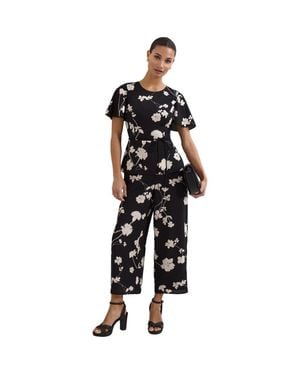 Phase Eight Jolie Floral Jumpsut - Black