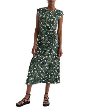 Seasalt Cornwall Fettling Jersey Tie Midi Dress - Green