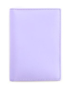 ROYCE New York Rfid Leather Vaccine Card & Passport Holder - Purple