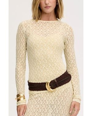 Sam Edelman Sheer Lace Top - Natural