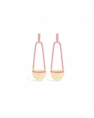 Campbell + Charlotte Found Cap Chandelier Earring - Pink