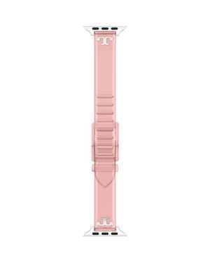 Tory Burch The Single T Jelly 16Mm Apple Watch Watchband - Pink