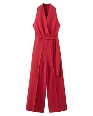 Mango Sleeveless Jumpsuit - Red