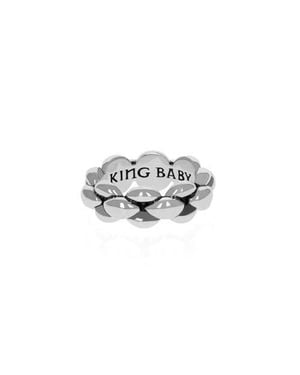King Baby Studio Medium Infinity Link Ring - White