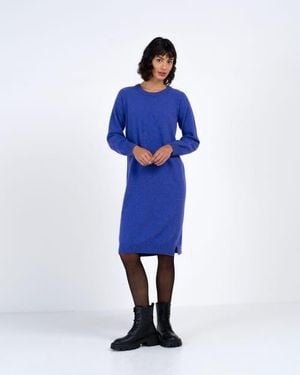 Kettlewell Crew Neck Knitted Dress - Blue