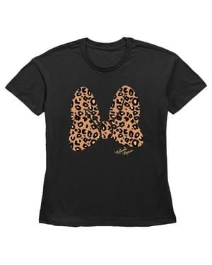 Mickey & Friends Cheetah Print Minnie Mouse Bow Graphic Tee - Black