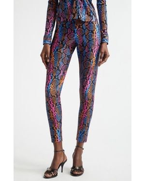 Versace Python Print Leggings - Blue