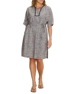 NIC+ZOE Sun Speckle Devon Trimmed Dress - Gray