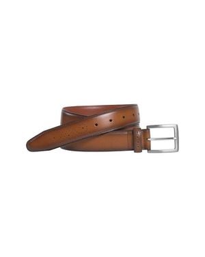 Johnston & Murphy Kids' Brogued Leather Belt - Brown