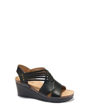 HALSA FOOTWEAR Gianna Wedge Sandal - Black
