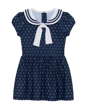Courtside Kids Girls Sailor Tennis Skort Dress - Blue