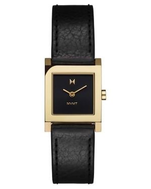MVMT Marquee Square Leather Strap Watch, 22Mm - Black