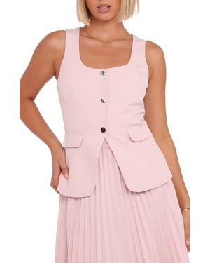 Petal & Pup Alyssa Longline Button-Up Vest - Pink